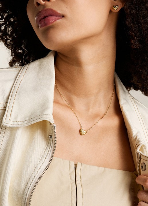Fossil Sadie ketting met hanger JF04856710 - detail 5 goud
