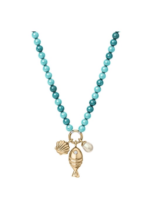Fossil Sutton ketting  JA7318710 - voorkant 5 goud