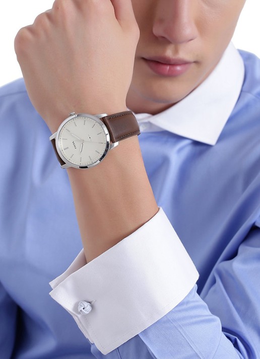 Fossil The Minimalist 3H horloge FS5439 - detail 3 zilver