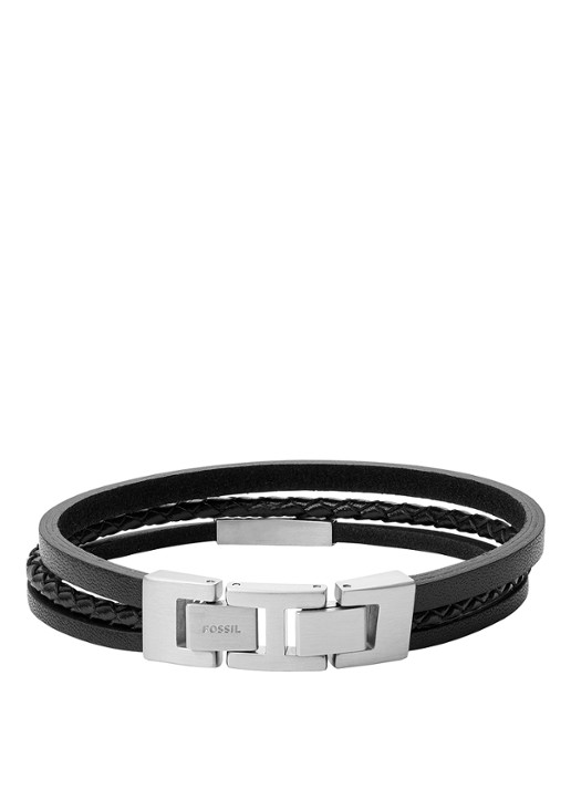 Fossil Vintage Casual armband van leer JF03322040 - voorkant 2 zwart