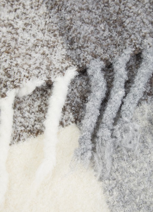 Fraas Grofgebreide sjaal met franjes 40 x 200 cm  - detail 3 creme
