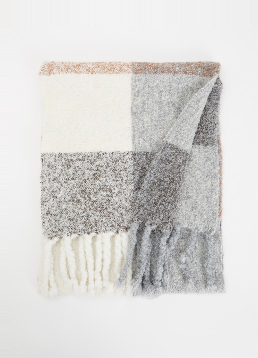 Fraas Grofgebreide sjaal met franjes 40 x 200 cm