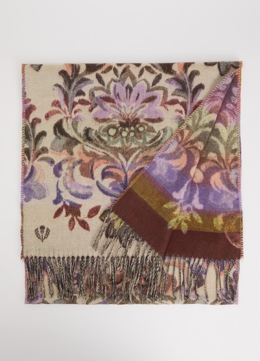 Fraas Sjaal met bloemenprint en franjes 35 x 195 cm