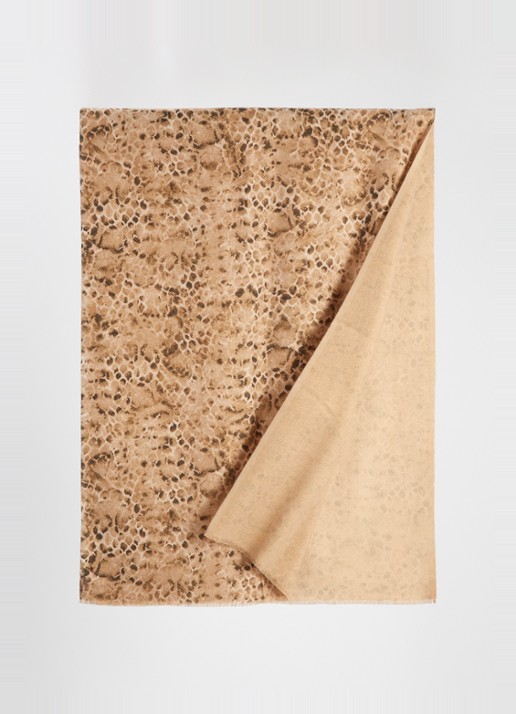 Fraas Sjaal met dierenprint en glitter 70 x 190 cm  - detail bruin