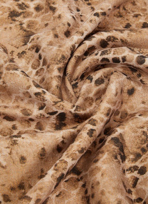 Fraas Sjaal met dierenprint en glitter 70 x 190 cm  - detail 2 bruin