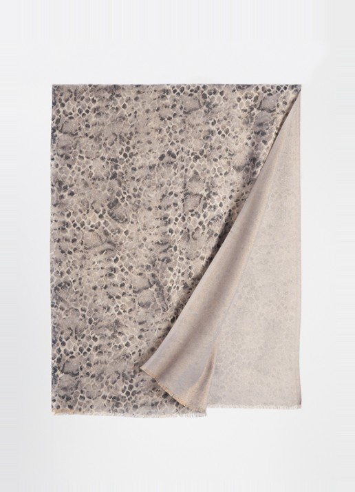 Fraas Sjaal met dierenprint en glitter 70 x 190 cm  - detail 2 grijs