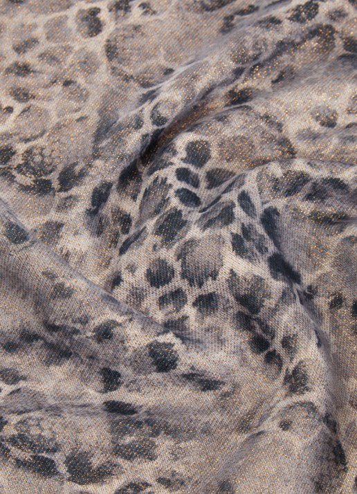 Fraas Sjaal met dierenprint en glitter 70 x 190 cm  - detail 3 grijs