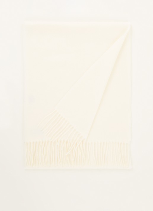Fraas Sjaal met franjes 200 x 35 cm  - voorkant gebroken wit