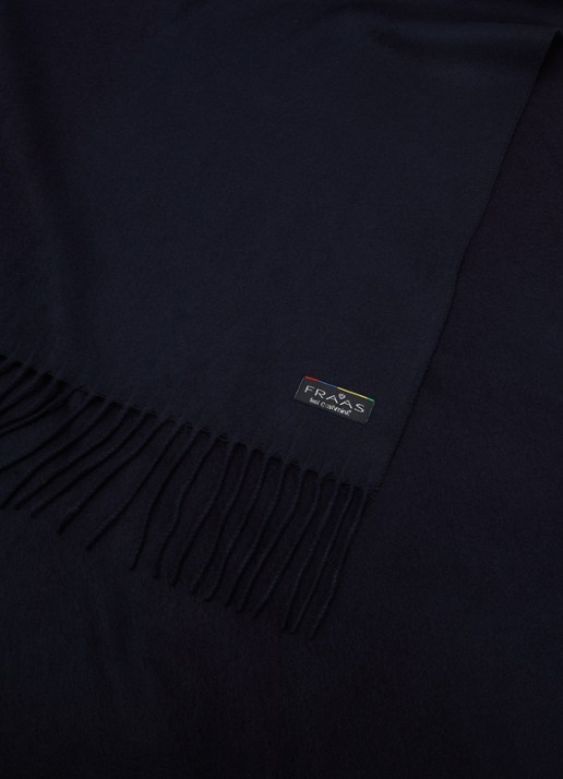 Fraas Sjaal met franjes 200 x 35 cm  - detail 3 donkerblauw
