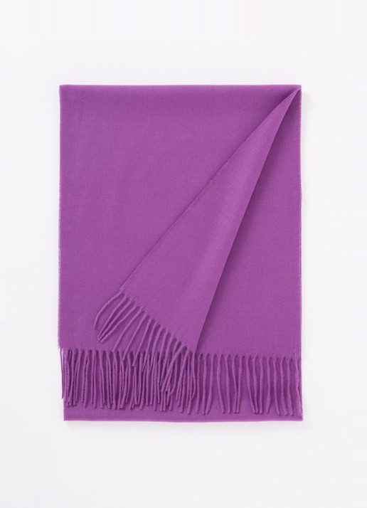 Fraas Sjaal met franjes 200 x 35 cm  - voorkant 3 paars