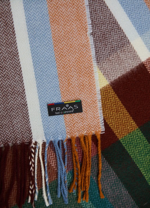 Fraas Sjaal met franjes 35 x 190 cm  - detail 3 groen