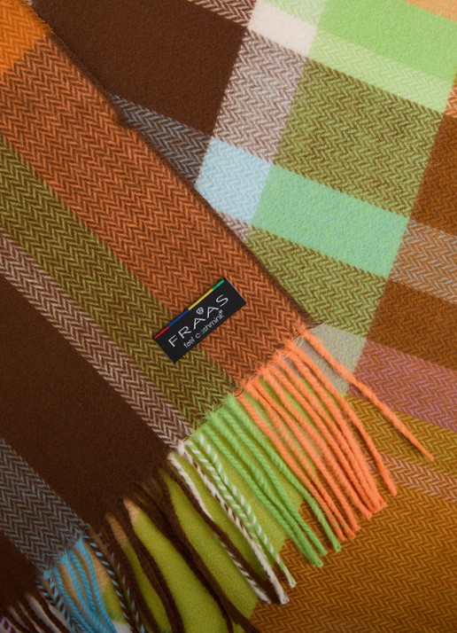 Fraas Sjaal met franjes 35 x 190 cm  - detail 2 geel