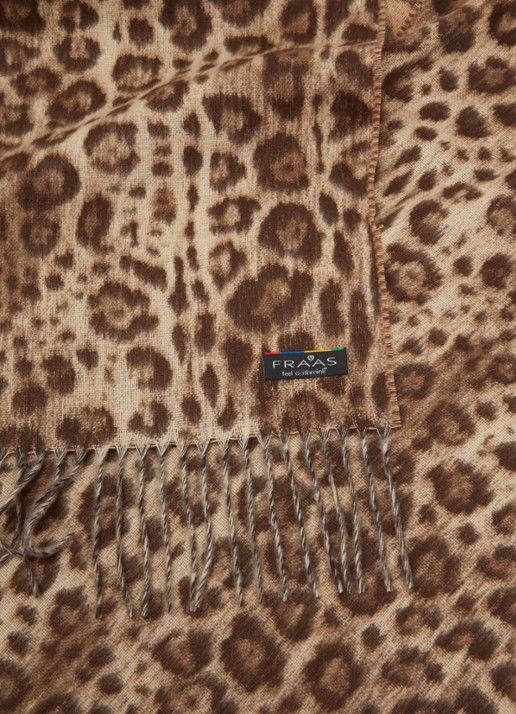 Fraas Sjaal met panterprint 185 x 35 cm - detail 3 bruin