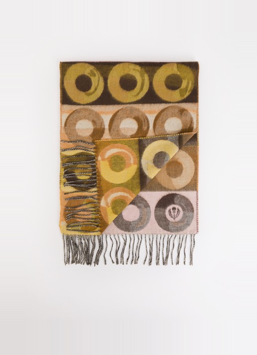 Fraas Sjaal met print en franjes 35 x 195 cm