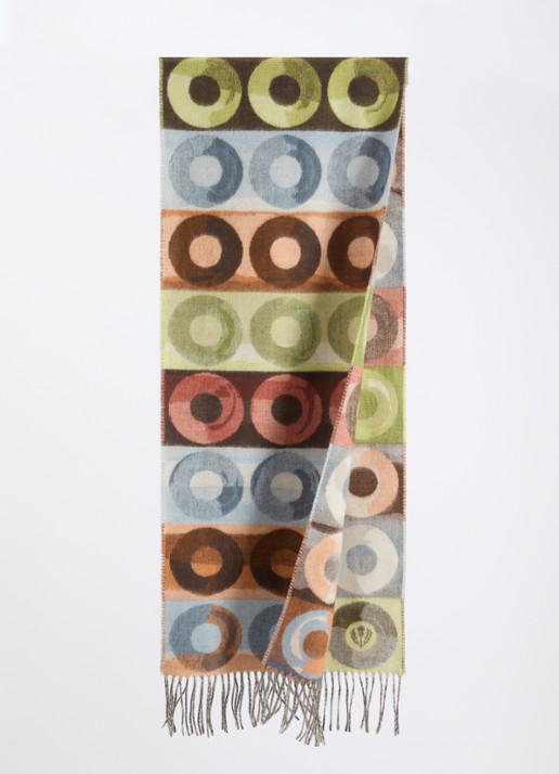 Fraas Sjaal met print en franjes 35 x 195 cm  - detail multicolor