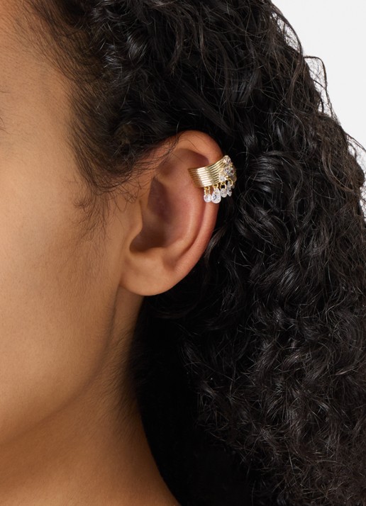 Franky Amsterdam De Alina earcuff verguld - voorkant 4 goud