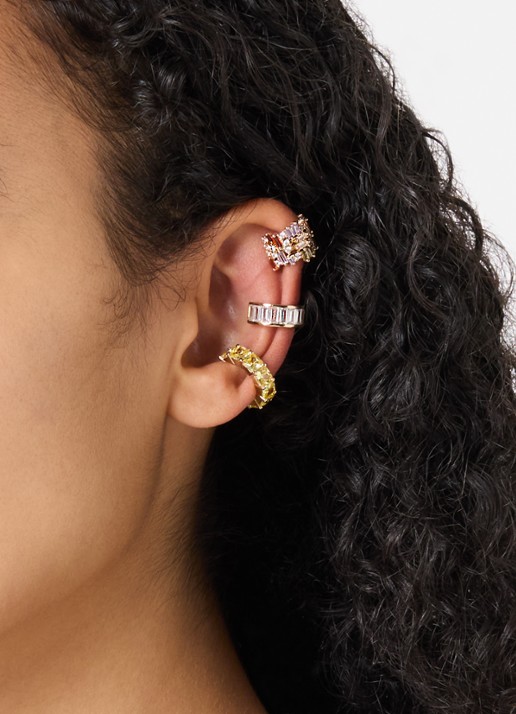 Franky Amsterdam De Holiday Halo ear cuff in set van 3 - voorkant 2 goud