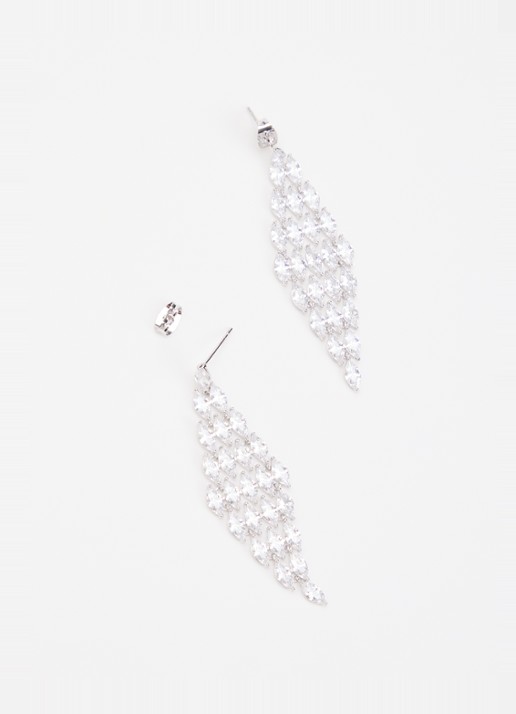 Franky Amsterdam De Holly oorstekers met kristal - detail zilver