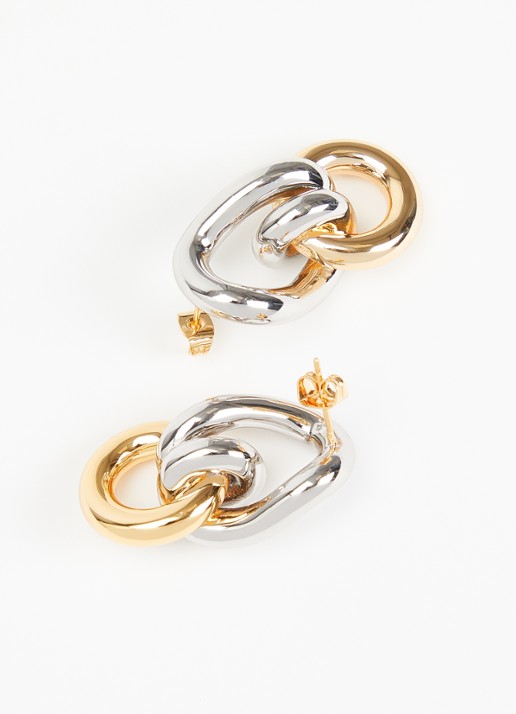 Franky Amsterdam The Luca oorstekers verguld - detail zilver
