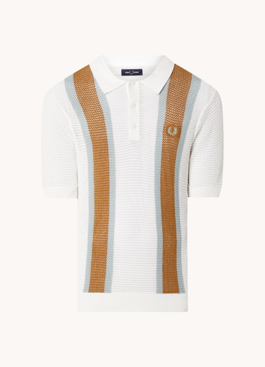 Fred Perry Regular fit polo van piqué katoen met logoborduring - voorkant 3 bruin
