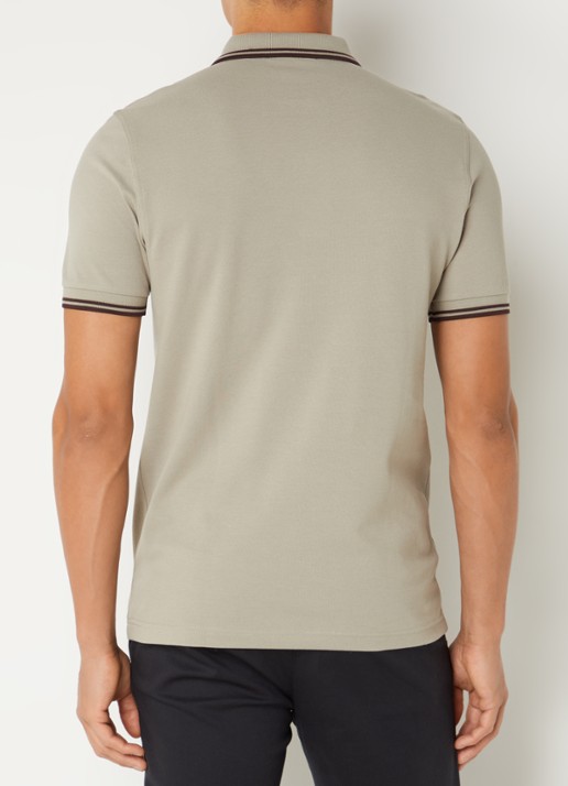 Fred Perry Regular fit polo van piqué katoen met logoborduring - achterkant 4 grijs