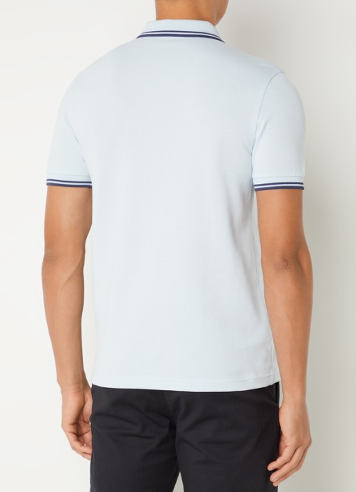 Fred Perry Regular fit polo van piqué katoen met logoborduring - achterkant 2 donkerblauw