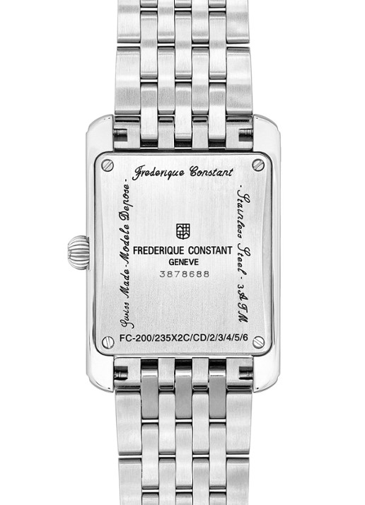 Frederique Constant Classic Carree horloge FC-235S2C6B - detail 3 zilver