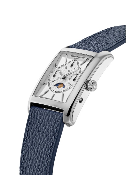 Frederique Constant Classics Carree Calendar Moonphase horloge FC-265S4C6 - detail zilver