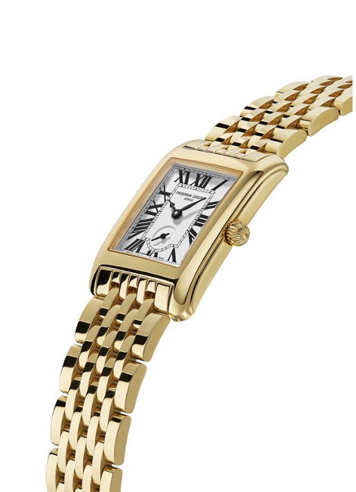 Frederique Constant Classics Carree Small Seconds horloge FC-235S2C5B - detail goud