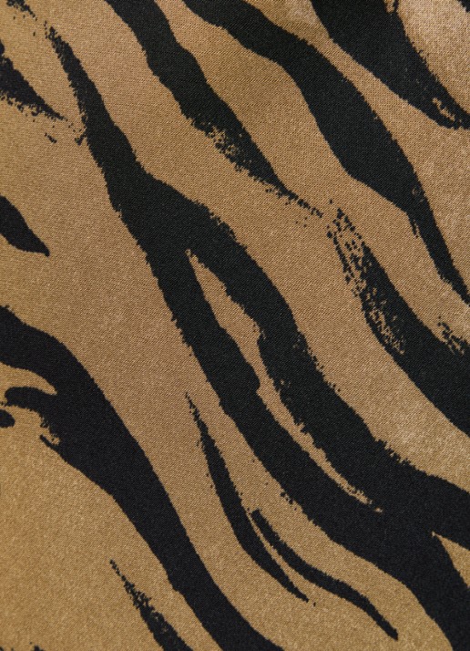 French Connection Abeline ennis midi jurk van satijn met zebraprint - detail 5 mosgroen