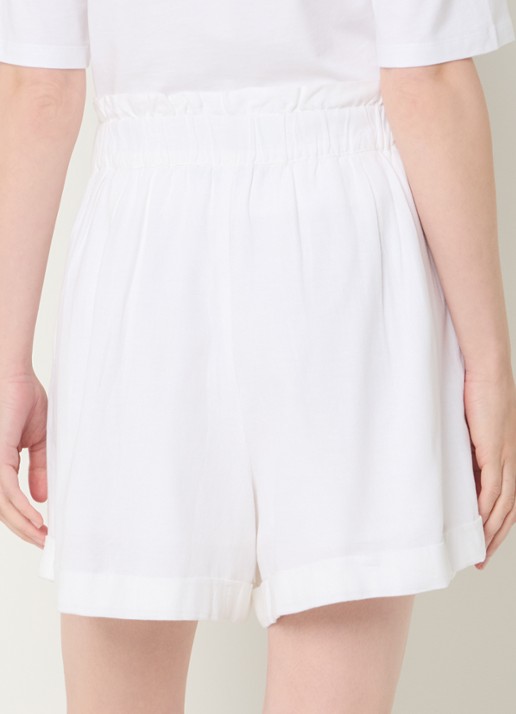 French Connection Ariette high waist straight fit korte broek - achterkant gebroken wit