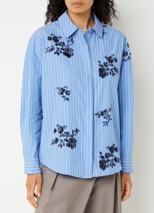 French Connection Blouse met streepprint en pailletten
