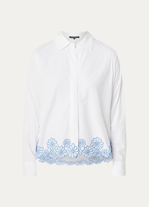 French Connection Cambira blouse met borduring - voorkant wit