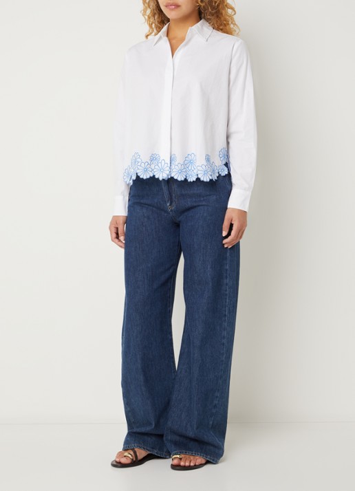 French Connection Cambira blouse met borduring - voorkant 2 wit