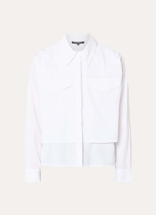 French Connection Cambria blouse met borstzakken - voorkant wit