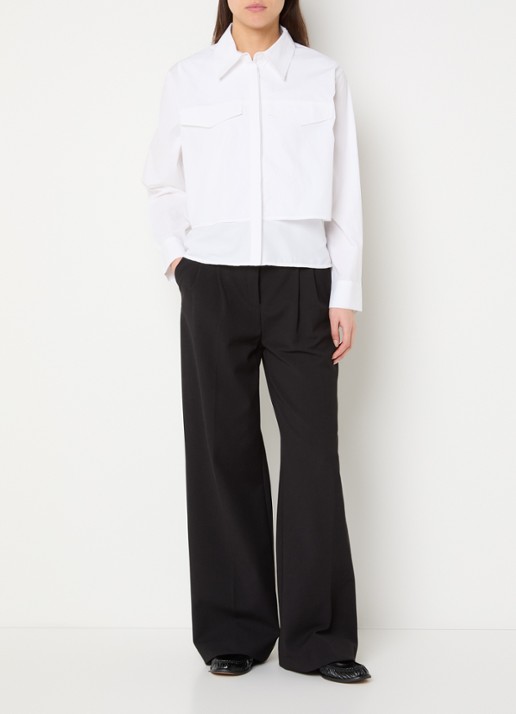 French Connection Cambria blouse met borstzakken - voorkant 2 wit
