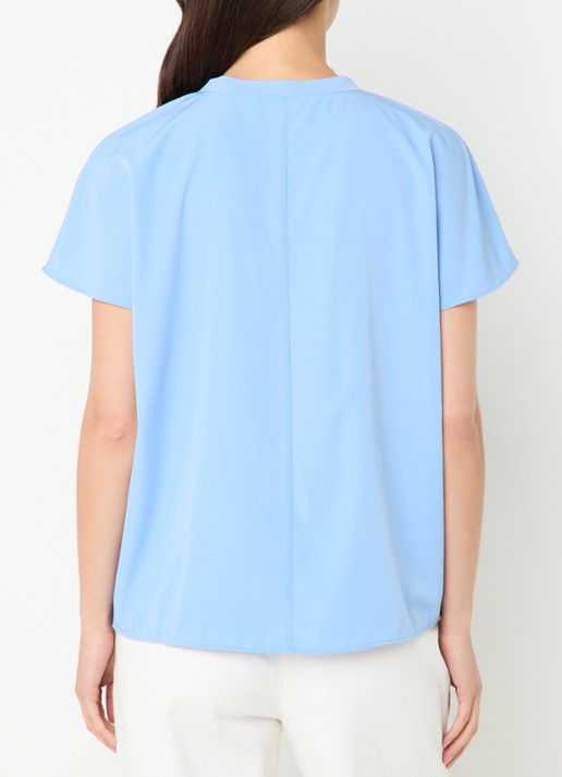 French Connection Capriana top met ronde hals - achterkant 3 blauw