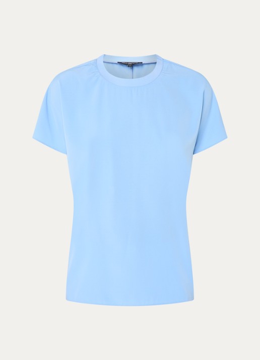 French Connection Capriana top met ronde hals - voorkant blauw