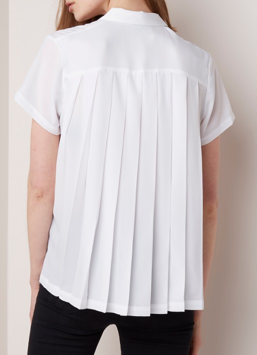 French Connection Classic blouse van crêpe met plissé - achterkant 4 wit