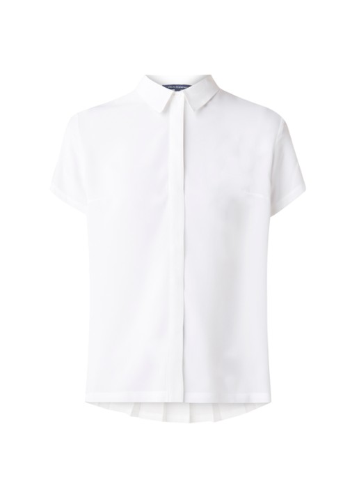 French Connection Classic blouse van crêpe met plissé - voorkant wit