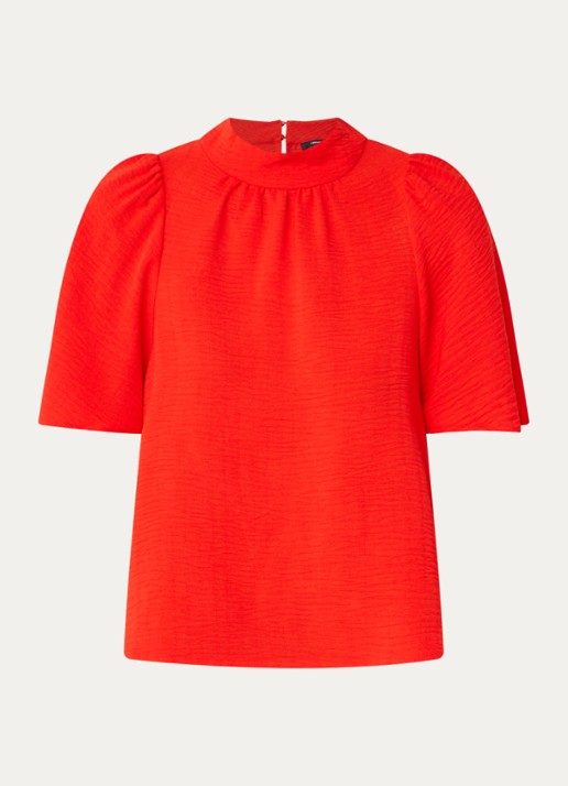 French Connection Codie top met pofmouw - voorkant 3 rood