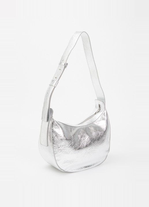French Connection Crossbodytas met verstelbare schouderriem - achterkant zilver