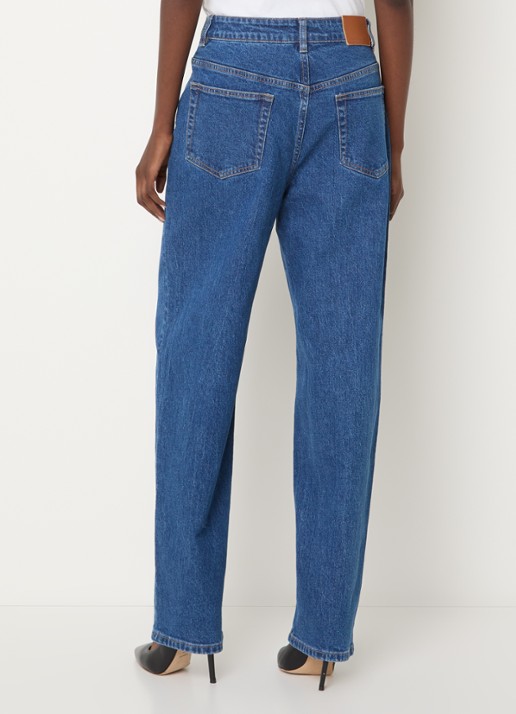 French Connection Elliot high waist straight leg jeans met medium wassing - achterkant 5 indigo