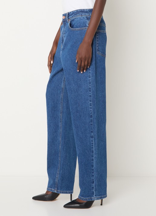 French Connection Elliot high waist straight leg jeans met medium wassing - detail 4 indigo