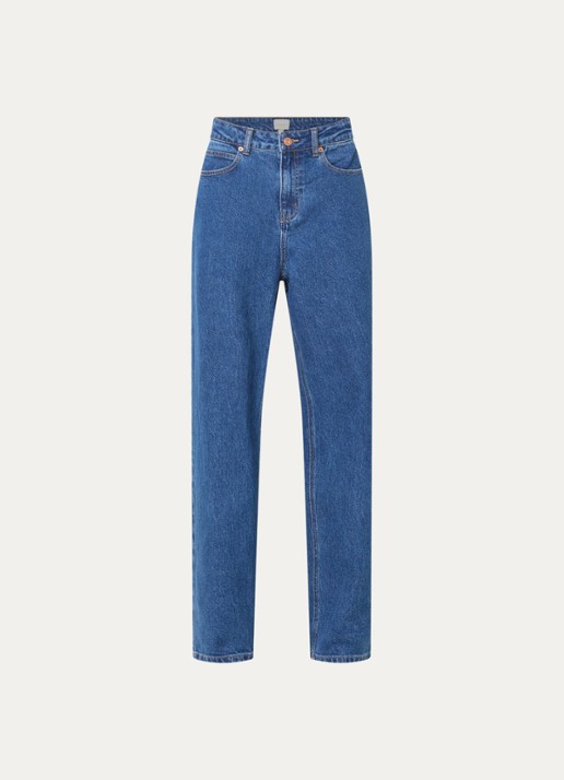 French Connection Elliot high waist straight leg jeans met medium wassing - voorkant indigo