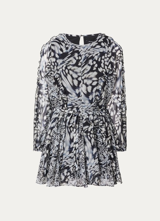 French Connection Emina mini tuniekjurk met print - voorkant grijs