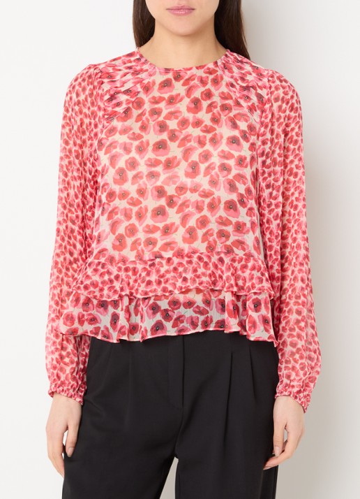 French Connection Emina semi-transparante tuniek met bloemenprint en ruches