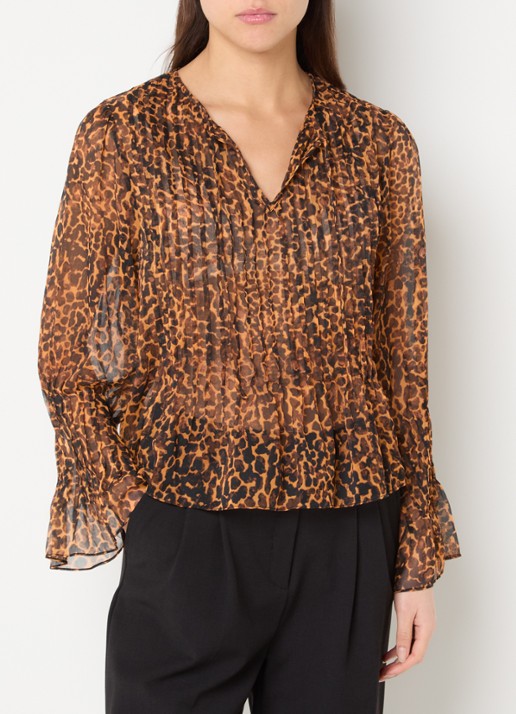 French Connection Emina semi-transparante tuniek van chiffon met panterprint