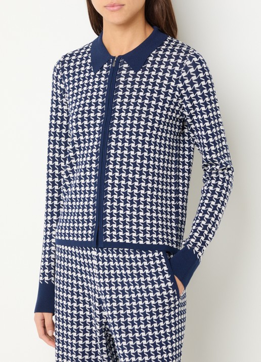 French Connection Gloria vest met print - detail 4 donkerblauw
