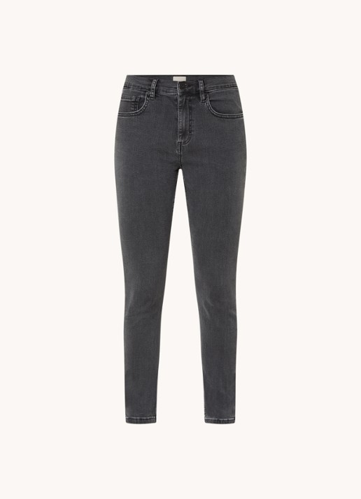 French Connection High waist skinny jeans met stretch - voorkant 4 antraciet